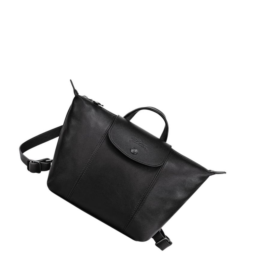 Mochilas Longchamp Le Pliage Cuir Mujer Negras | ES-KZMS365