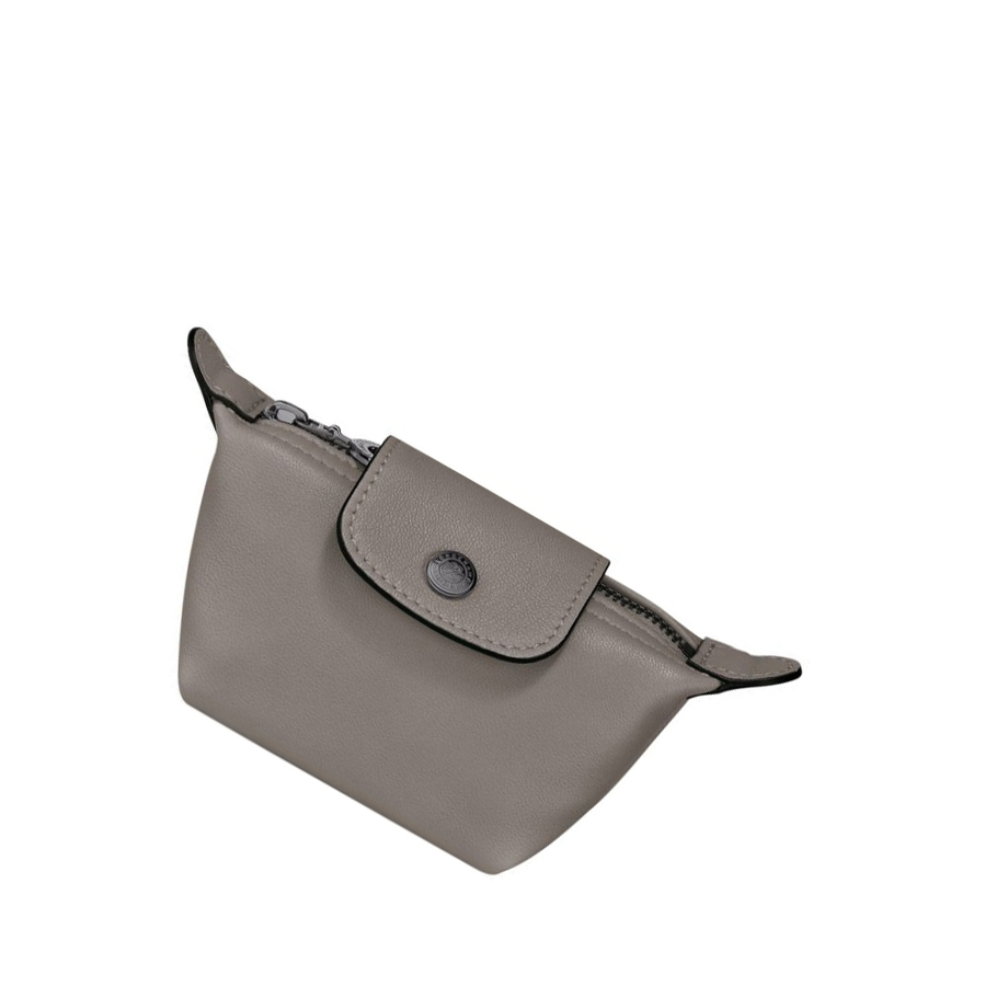 Monederos Longchamp Le Pliage Cuir Mujer Gris | ES-GQAF857