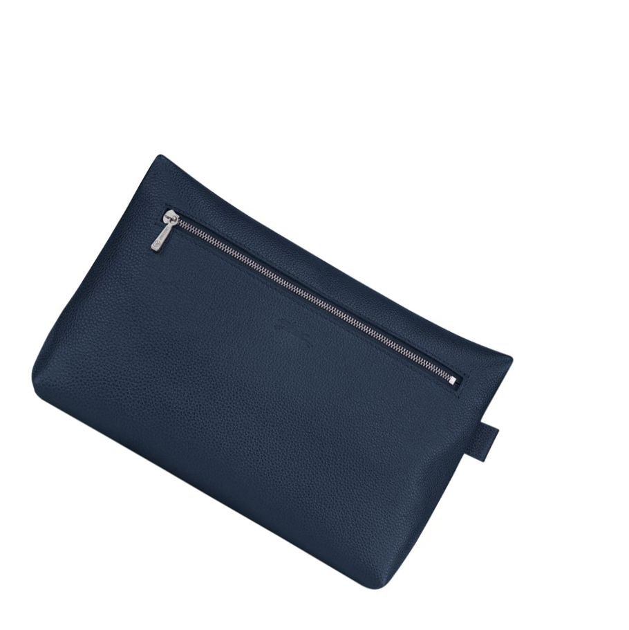 Neceser De Baño Longchamp Le Foulonné Hombre Azul Marino | ES-MUYL827