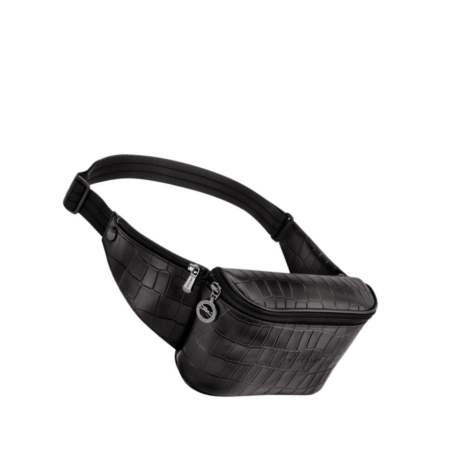 Riñonera Longchamp Croco Block Hombre Negras | ES-QFSC526