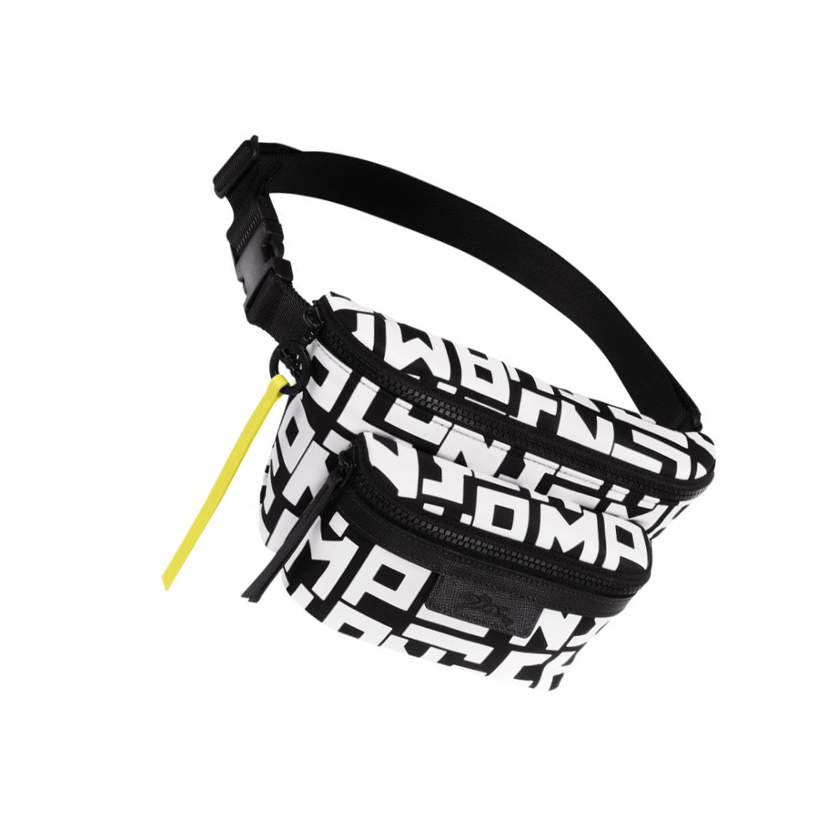 Riñonera Longchamp Le Pliage Lgp M Hombre Negras Blancas | ES-DGSB917