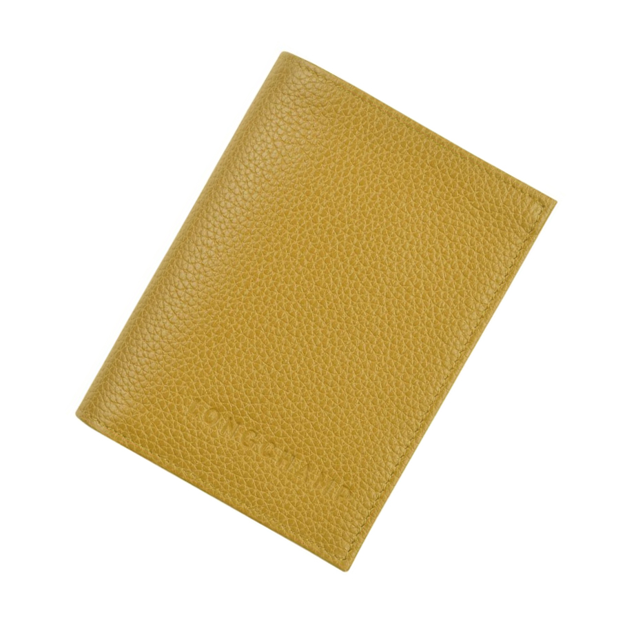 Tarjeteros Longchamp Le Foulonné Mujer Amarillo | ES-MSND052