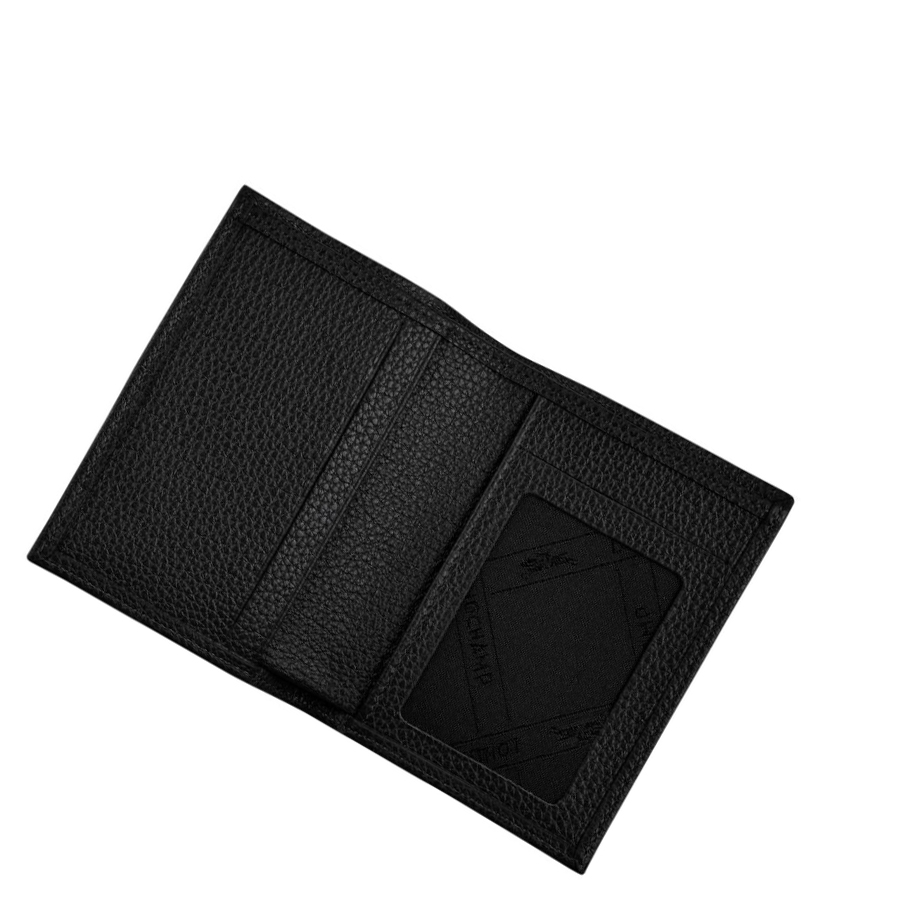 Tarjeteros Longchamp Le Foulonné Mujer Negras | ES-SDHQ341