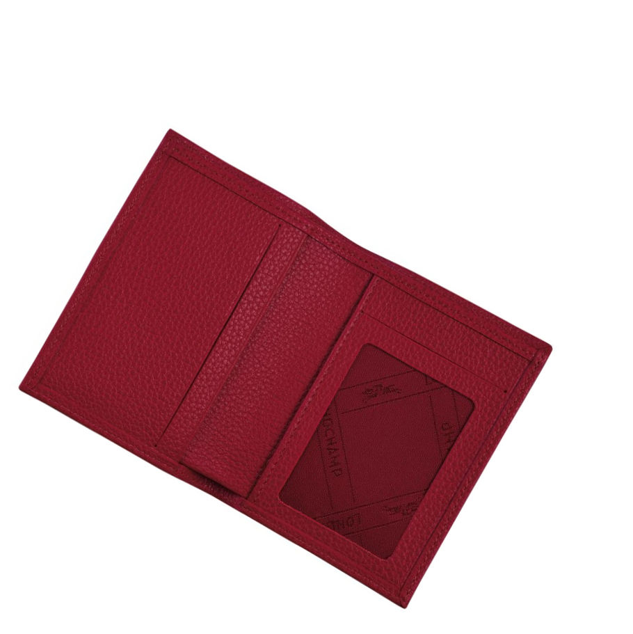 Tarjeteros Longchamp Le Foulonné Mujer Rojas | ES-PYLQ015