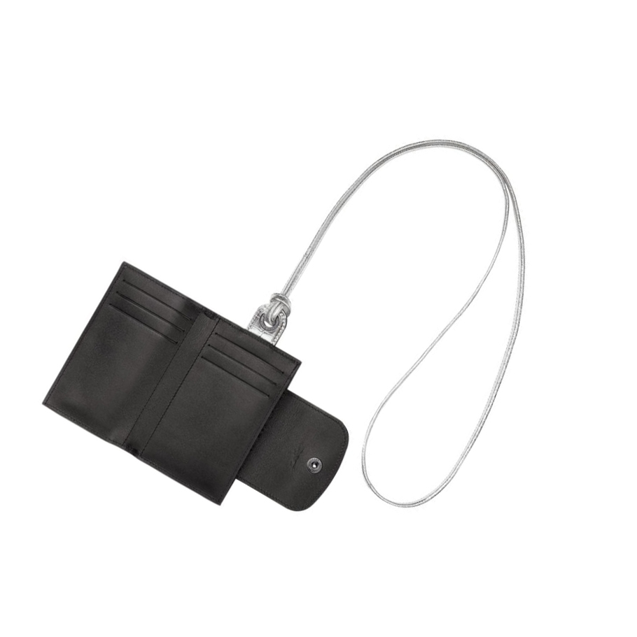 Tarjeteros Longchamp Le Pliage Cuir Croco Mujer Plateadas | ES-PQBT270