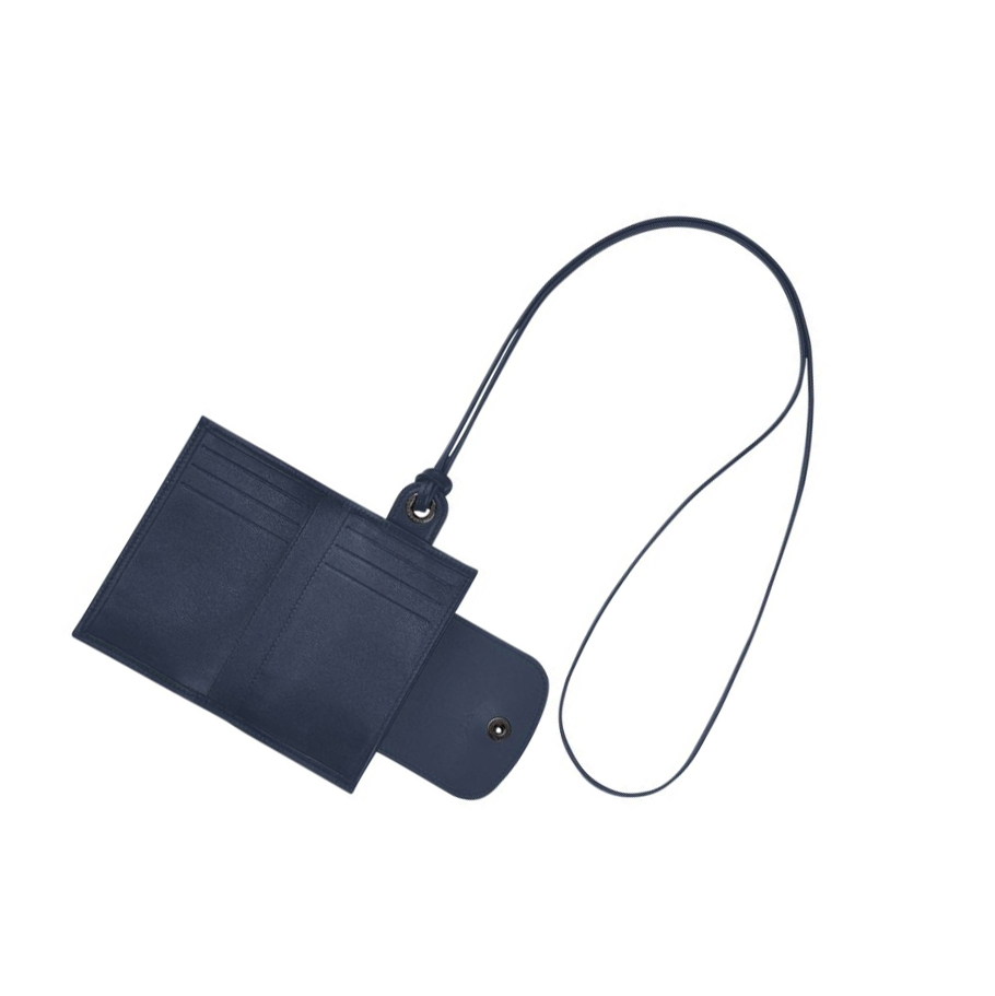 Tarjeteros Longchamp Le Pliage Cuir Hombre Azul Marino | ES-FQWS189