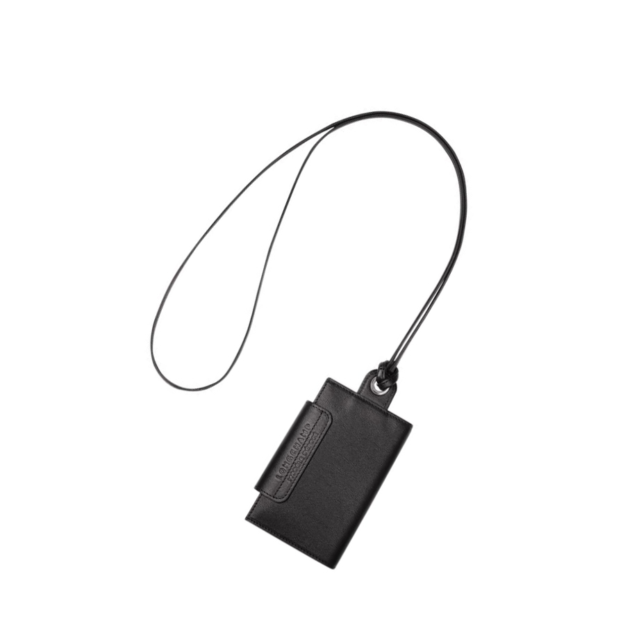 Tarjeteros Longchamp Le Pliage Cuir Mujer Negras | ES-KNLX092