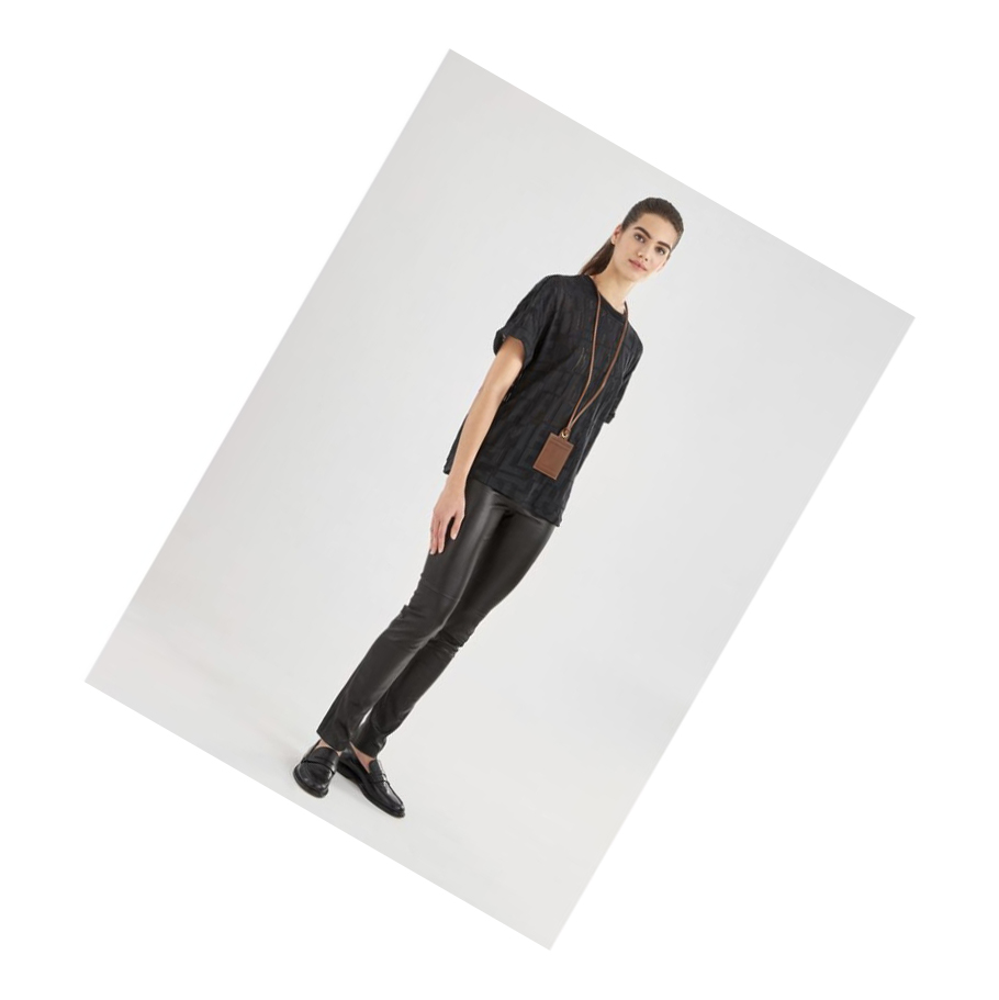 Tarjeteros Longchamp Le Pliage Hombre Marrones | ES-QJSG893