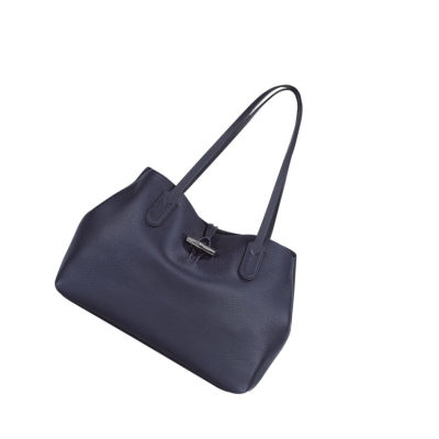 Bolsa De Hombro Longchamp Roseau Essential Mujer Azul Marino | ES-EALR128