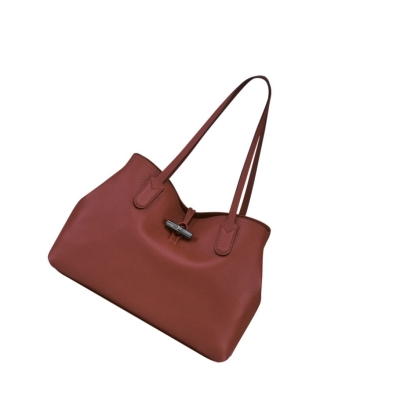 Bolsa De Hombro Longchamp Roseau Essential Mujer Marrones | ES-ERZG709