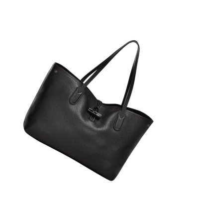 Bolsa De Hombro Longchamp Roseau Essential Mujer Negras | ES-QLOD329