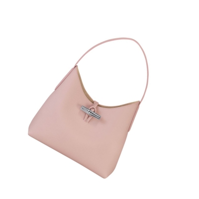 Bolsa De Hombro Longchamp Roseau M Mujer Rosas Claro | ES-JUYT901