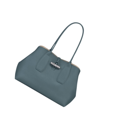 Bolsa De Hombro Longchamp Roseau Mujer Azules | ES-KTGI039