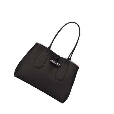 Bolsa De Hombro Longchamp Roseau Mujer Negras | ES-FPUN014