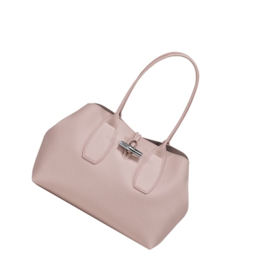 Bolsa De Hombro Longchamp Roseau Mujer Rosas Claro | ES-FIAC403