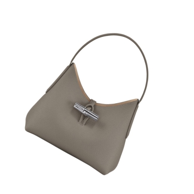 Bolsa De Hombro Longchamp Roseau XS Mujer Gris | ES-BUSE914