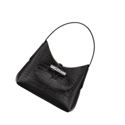 Bolsa De Hombro Longchamp Roseau XS Mujer Negras | ES-DOIE790