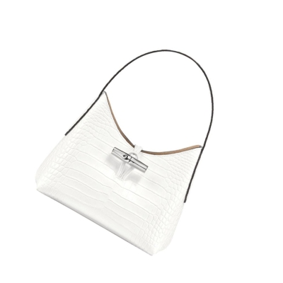 Bolsa De Hombro Longchamp Roseau XS Mujer Blancas | ES-VWRN401