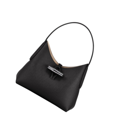 Bolsa De Hombro Longchamp Roseau XS Mujer Negras | ES-YONG810