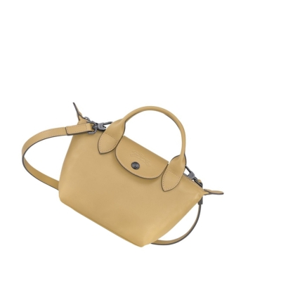 Bolsas De Mano Longchamp Le Pliage Cuir XS Mujer Beige | ES-HEYA293