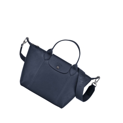 Bolsas De Mano Longchamp Le Pliage Cuir S Mujer Azul Marino | ES-KCHI804