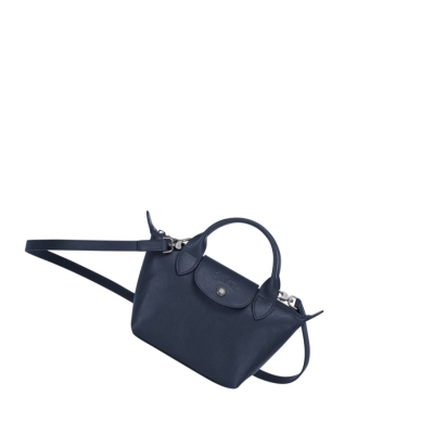 Bolsas De Mano Longchamp Le Pliage Cuir XS Mujer Azul Marino | ES-LRVM120