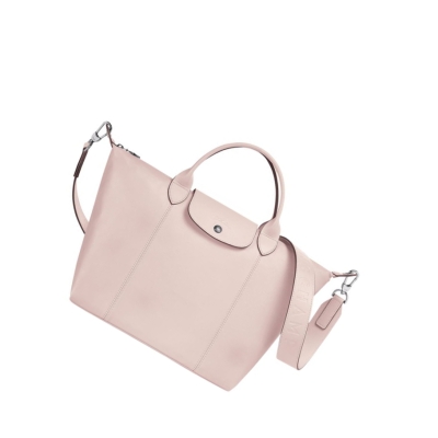 Bolsas De Mano Longchamp Le Pliage Cuir M Mujer Rosas | ES-QHEM475