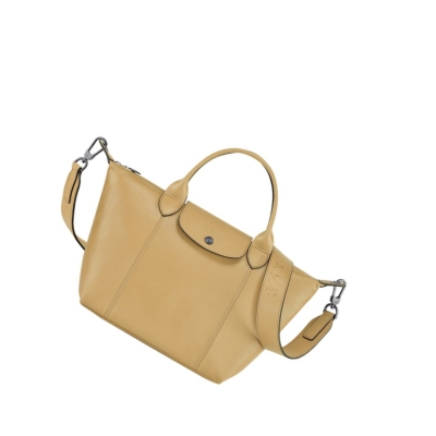 Bolsas De Mano Longchamp Le Pliage Cuir S Mujer Beige | ES-RWLU794