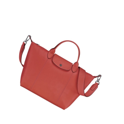 Bolsas De Mano Longchamp Le Pliage Cuir M Mujer Rojas | ES-TDBF824