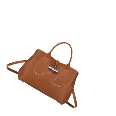 Bolsas De Mano Longchamp Roseau M Mujer Marrones | ES-PQYU103