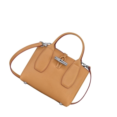 Bolsas De Mano Longchamp Roseau S Mujer Marrones | ES-LITS021