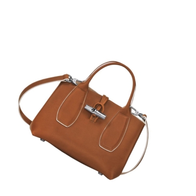 Bolsas De Mano Longchamp Roseau S Mujer Marrones | ES-PMNZ143