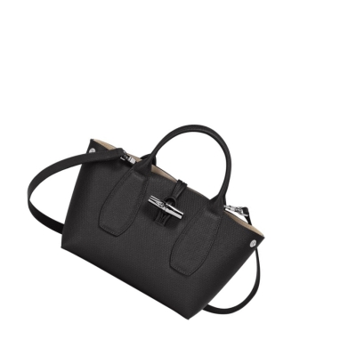 Bolsas De Mano Longchamp Roseau S Mujer Negras | ES-YWOL941