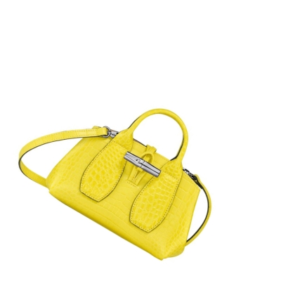 Bolsas De Mano Longchamp Roseau XS Mujer Amarillo | ES-CQUV897