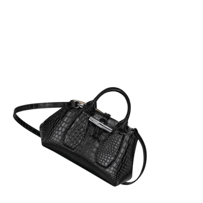 Bolsas De Mano Longchamp Roseau XS Mujer Negras | ES-QIUO139