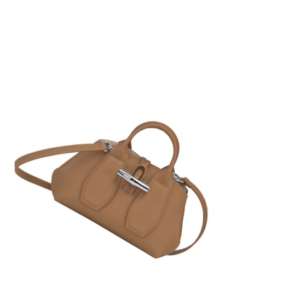 Bolsas De Mano Longchamp Roseau XS Mujer Beige | ES-SAPQ740