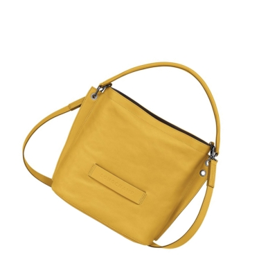 Bolsos Cruzados Longchamp 3D Mujer Amarillo | ES-EUYD346
