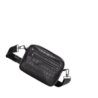 Bolsos Cruzados Longchamp Croco Block Hombre Negras | ES-EDRG612
