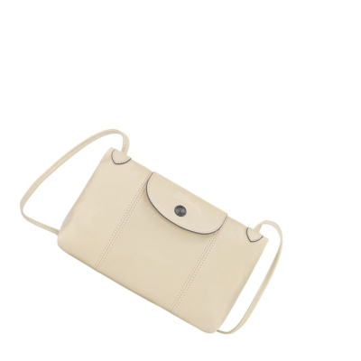 Bolsos Cruzados Longchamp Le Pliage Cuir Mujer Beige | ES-ERNF108