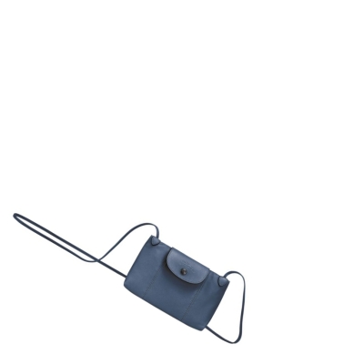 Bolsos Cruzados Longchamp Le Pliage Cuir Mujer Azules | ES-SAQK156