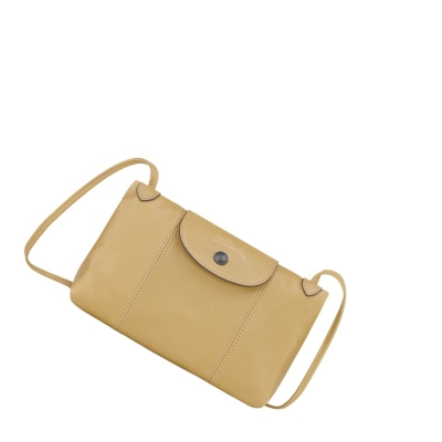 Bolsos Cruzados Longchamp Le Pliage Cuir Mujer Beige | ES-SLQW620