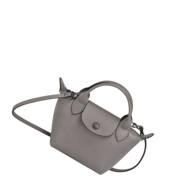 Bolsos Cruzados Longchamp Le Pliage Cuir Mujer Gris | ES-XWLC268