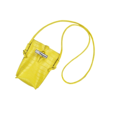 Fundas de Móvil Longchamp Roseau Croco Mujer Amarillo | ES-BIYJ930