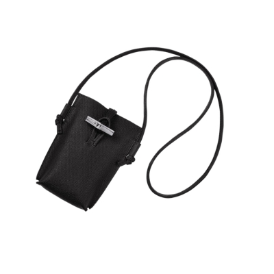 Fundas de Móvil Longchamp Roseau Mujer Negras | ES-JUNQ945