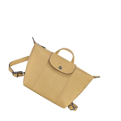 Mochilas Longchamp Le Pliage Cuir Mujer Beige | ES-FIWG163