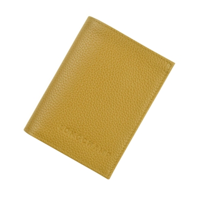 Tarjeteros Longchamp Le Foulonné Mujer Amarillo | ES-MSND052