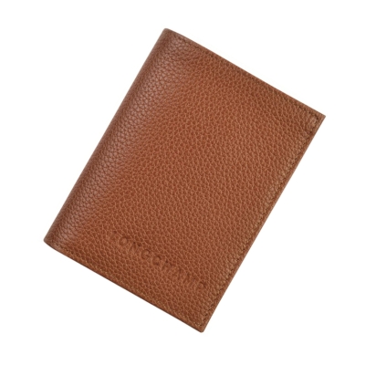 Tarjeteros Longchamp Le Foulonné Mujer Marrones | ES-FERX507