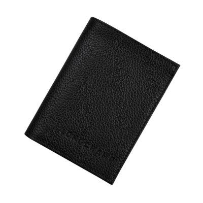 Tarjeteros Longchamp Le Foulonné Mujer Negras | ES-SDHQ341