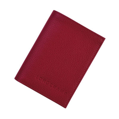 Tarjeteros Longchamp Le Foulonné Mujer Rojas | ES-PYLQ015